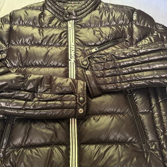 Moncler Shiny Black Puffer Jacket Men Size 3 - Picture 5 of 14